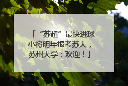 “苏超”最快进球小将明年报考苏大，苏州大学：欢迎！
